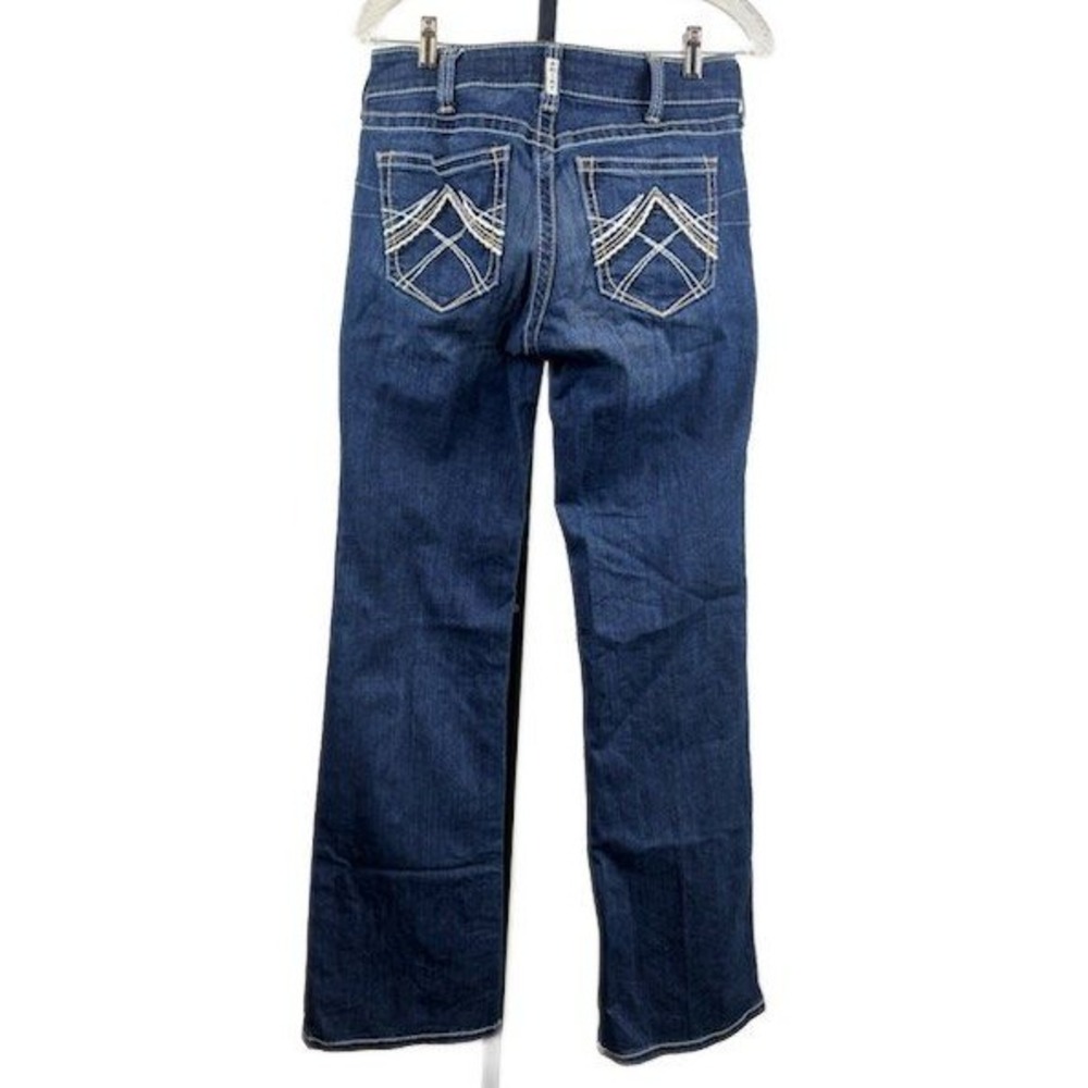 Ariat REAL Denim Bootcut Jeans Wash Embellished‎ Pockets Women Size 29L - Picture 2 of 7